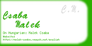 csaba malek business card